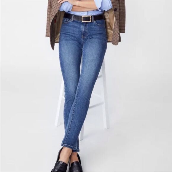 J. McLaughlin Jaycie Jeans Medium Denim Blue Stretch Size 6 - Picture 10 of 10